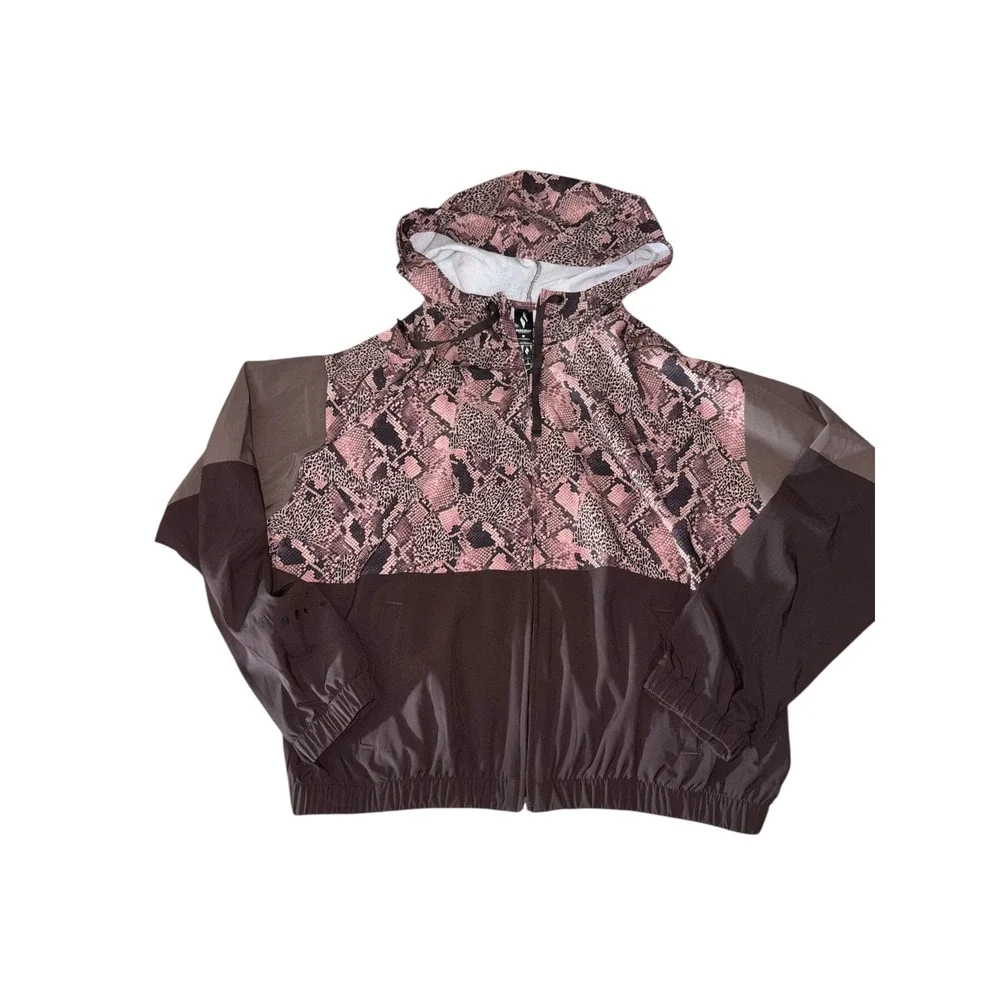 Skechers Ravenous Windbreaker Jacket Hoodie Full Zip in Snake Print‎ sz M